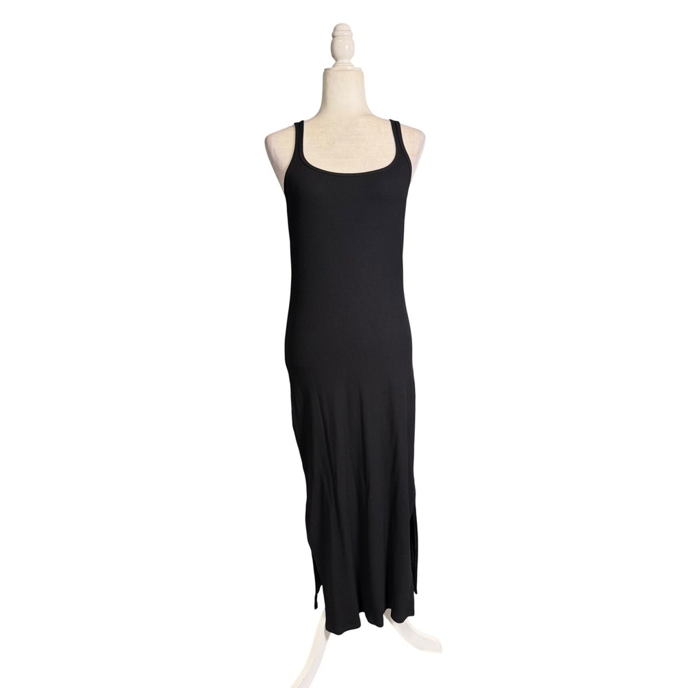 PINK Victoria's Secret Black Ribbed Maxi Tank Dress Size Large